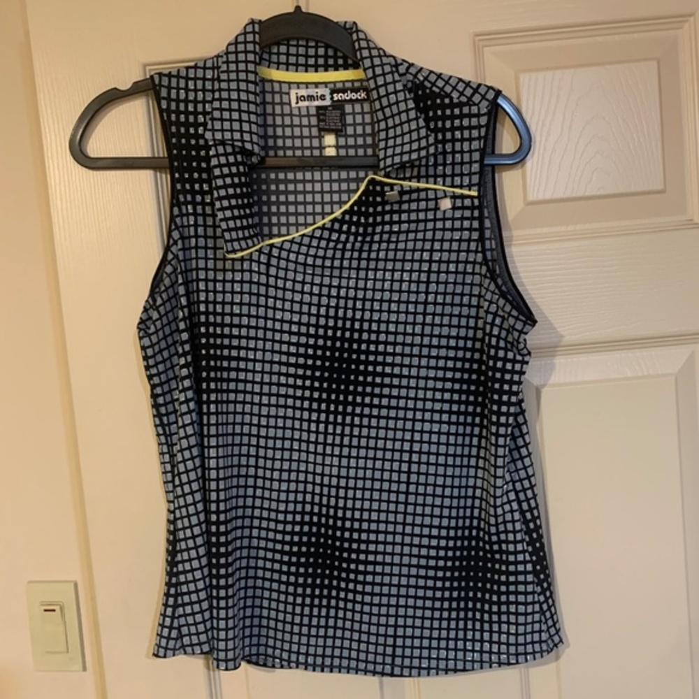 Jamie Sadock Black/Gray Sleeveless Golf Top sz M